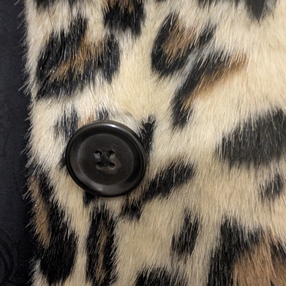 Free People Leopard Print Faux Fur Coat Size S - Picture 8 of 14
